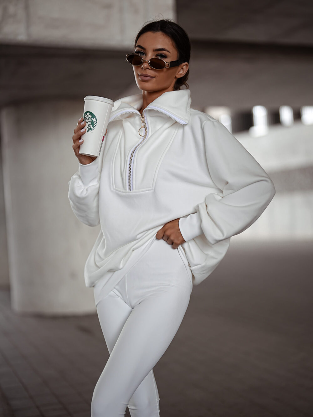 SHAPE Legginsy z Kokardką, Białe