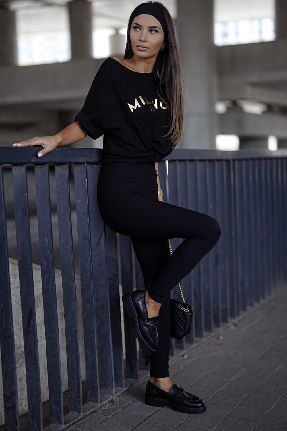 SHAPE Legginsy z Kokardką, Czarne
