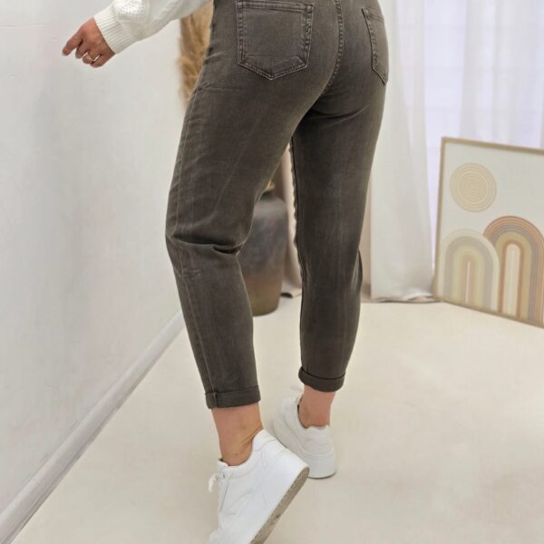 Spodnie damskie jeans brązowe